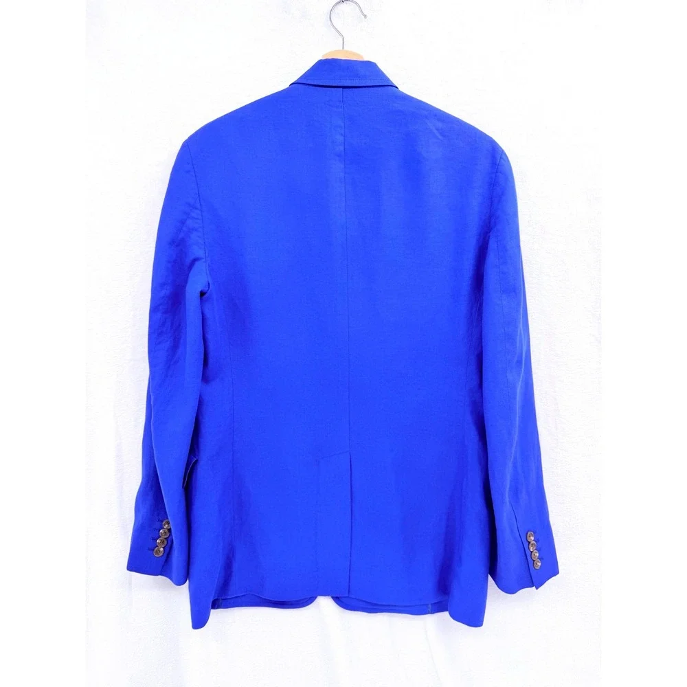 Polo by Ralph Lauren Linen Sport Coat Blazer Royal Blue Med 40R SEE MEASUREMENTS
